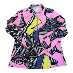 Vibrant Abstract Pink Pullover